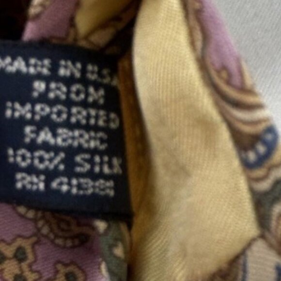 Vintage Polo Ralph Lauren Purple Paisley Silk Neck Tie Made In USA - Picture 5 of 5